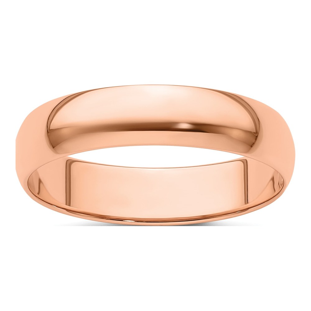 14K Rose Gold 5mm Half Round Wedding Band