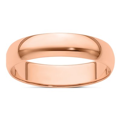 14K Rose Gold 5mm Half Round Wedding Band