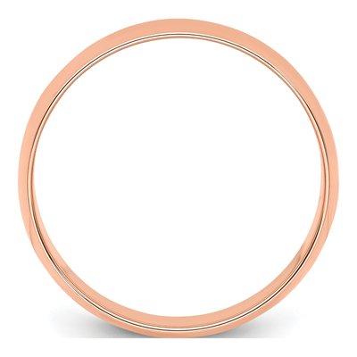 14K Rose Gold 6mm Half Round Wedding Band – view 4