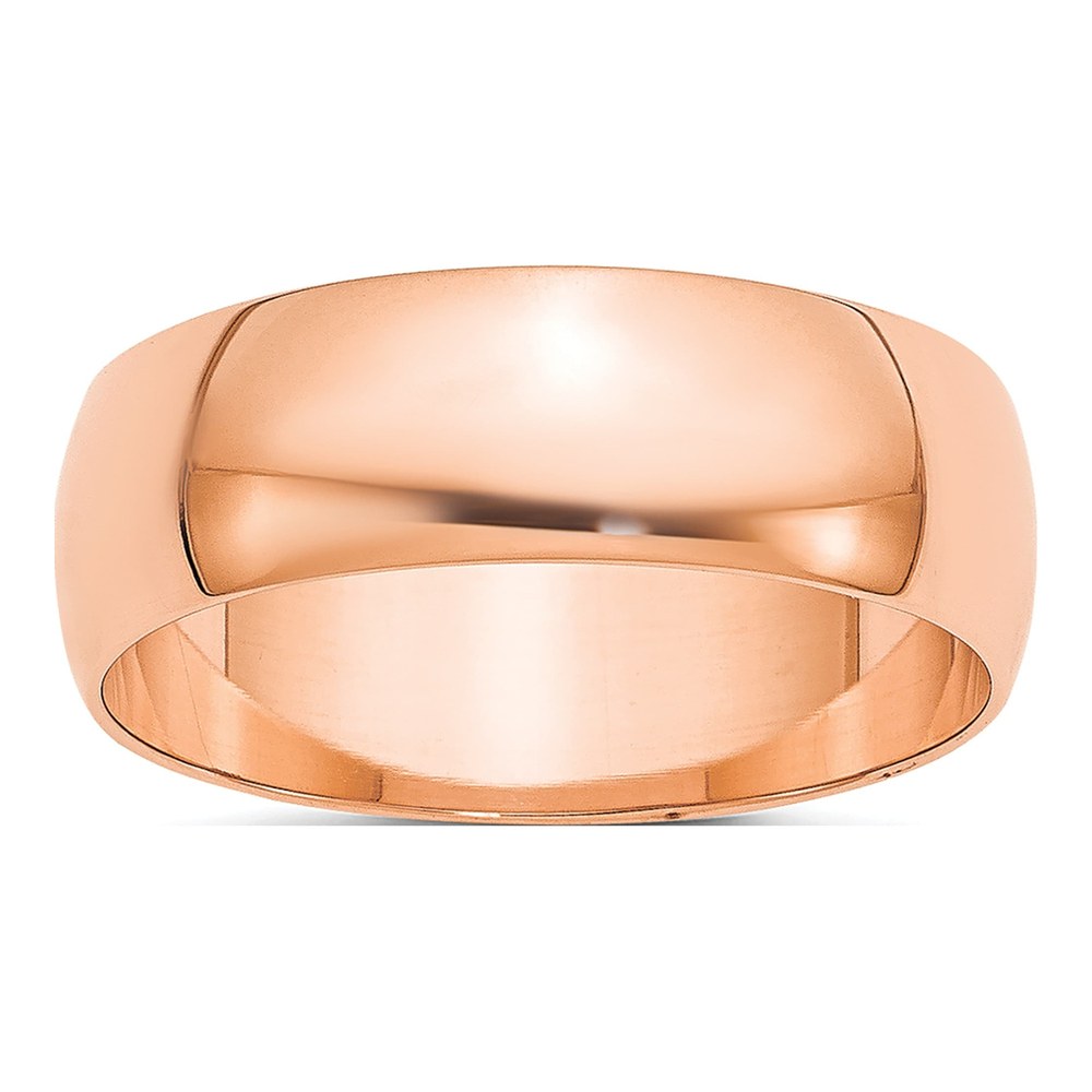 14K Rose Gold 6mm Half Round Wedding Band
