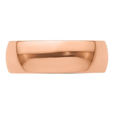 14K Rose Gold 7mm Half Round Wedding Band – view 3