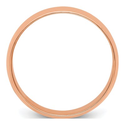 14K Rose Gold 7mm Half Round Wedding Band – view 2
