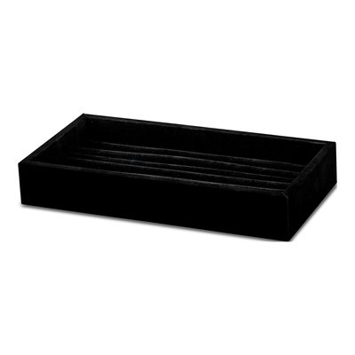 Black Faux Suede Ring Display Tray