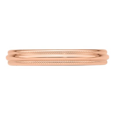 14K Rose Gold Milgrain Wedding Band, 3mm – view 5