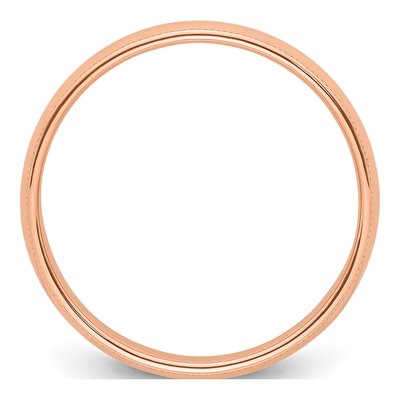 14K Rose Gold 5mm Domed Milgrain Wedding Band – view 4