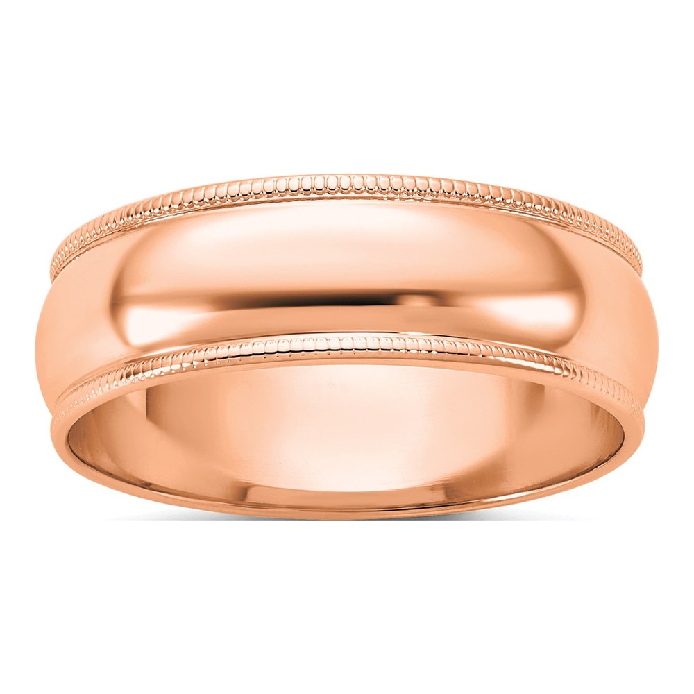 14K Rose Gold 6mm Milgrain Wedding Band