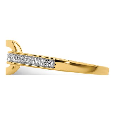 14K Yellow Gold 1/20 ct tw Diamond Link Fashion Ring – view 4