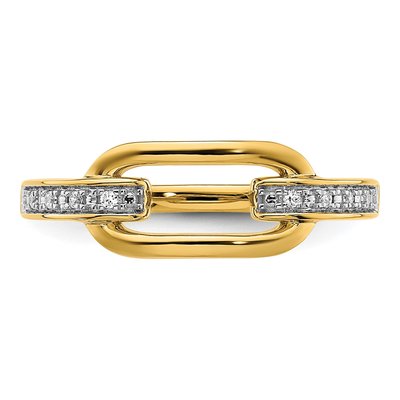 14K Yellow Gold 1/20 ct tw Diamond Link Fashion Ring – view 5