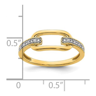 14K Yellow Gold 1/20 ct tw Diamond Link Fashion Ring – view 6
