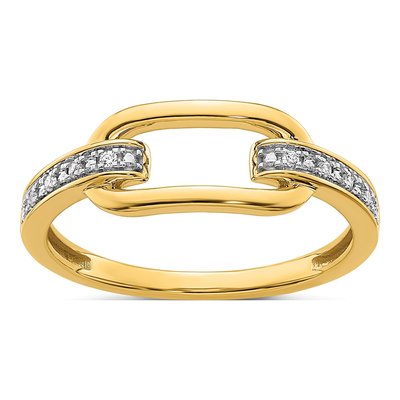 14K Yellow Gold 1/20 ct tw Diamond Link Fashion Ring