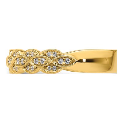 14K Yellow Gold 1/6 ct tw Diamond Wedding Band – view 3