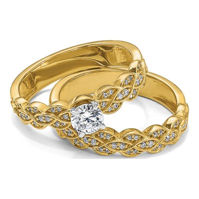 14K Yellow Gold 1/6 ct tw Diamond Wedding Band – view 8