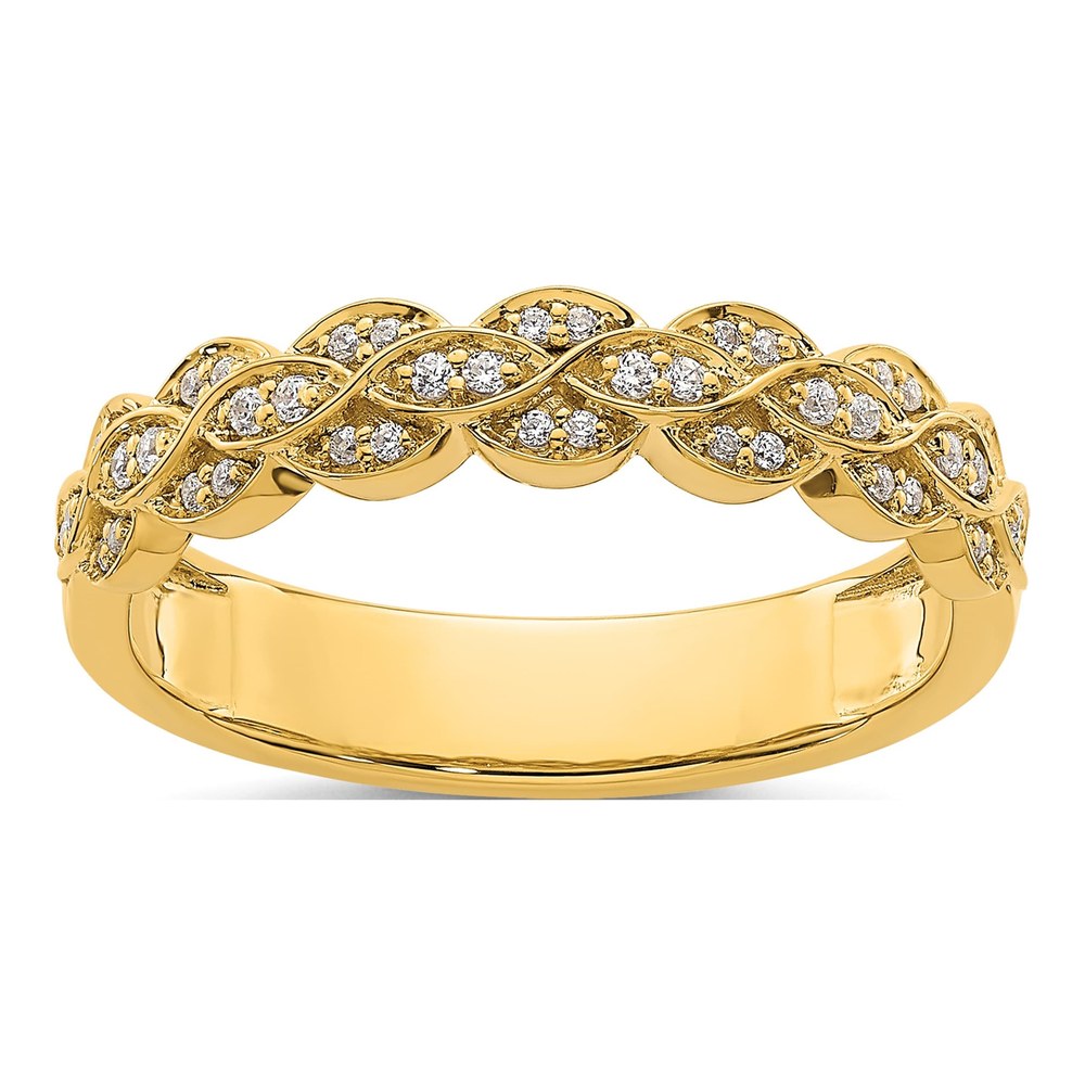 14K Yellow Gold Diamond Wedding Band, 0.164 ctw