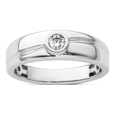Men's 14K White Gold 1/5 ct tw Diamond Wedding Band