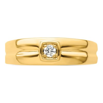 Men's 14K Yellow Gold 1/8 ct tw Diamond Wedding Band – view 4