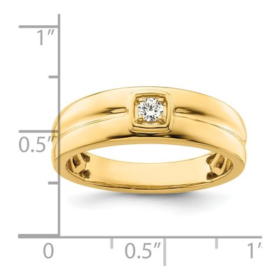 Men's 14K Yellow Gold 1/8 ct tw Diamond Wedding Band – view 7