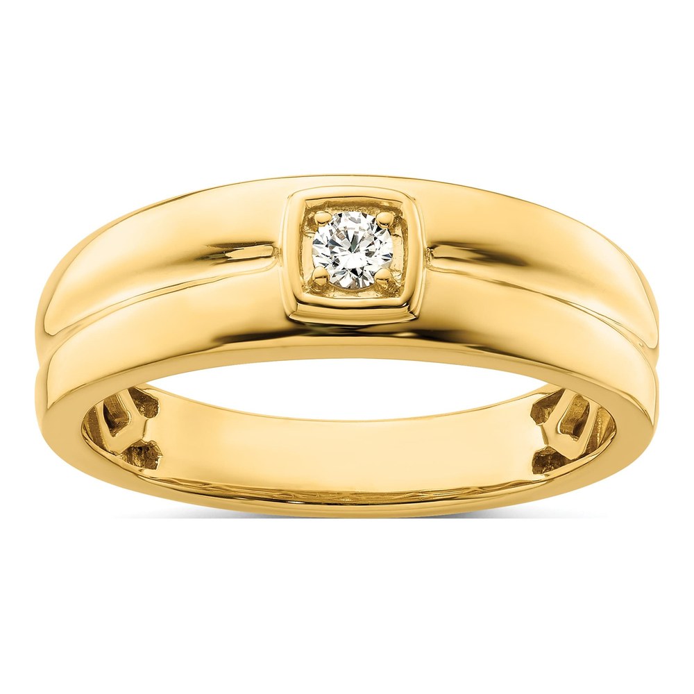 Men's 14K Yellow Gold 1/8 ct tw Diamond Wedding Band