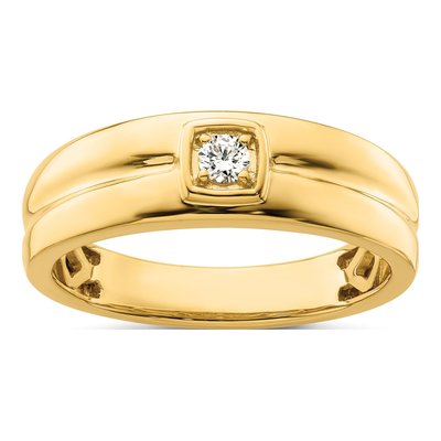 Men's 14K Yellow Gold 1/8 ct tw Diamond Wedding Band