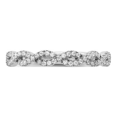 14K White Gold 0.28 ct tw Diamond Twisted Wedding Band – view 4