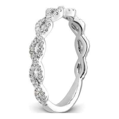 14K White Gold 0.28 ct tw Diamond Twisted Wedding Band – view 6