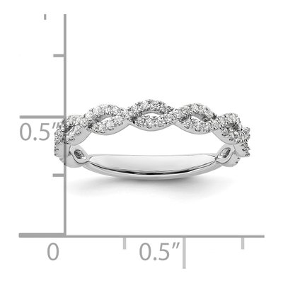 14K White Gold 0.28 ct tw Diamond Twisted Wedding Band – view 7