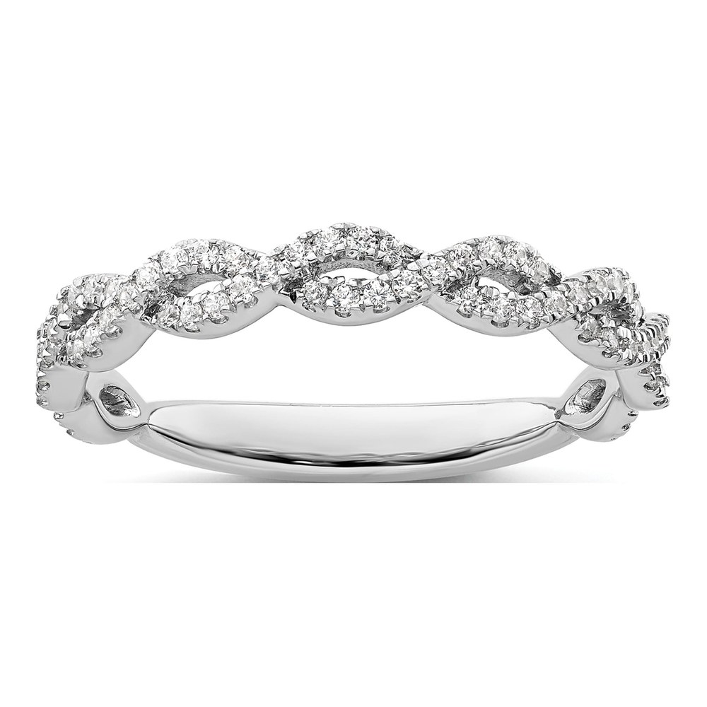 14K White Gold 0.28 ct tw Diamond Twisted Wedding Band