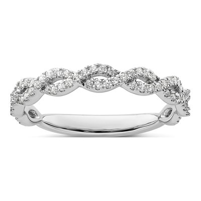 14K White Gold 0.28 ct tw Diamond Twisted Wedding Band
