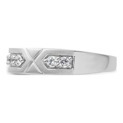 14K White Gold Diamond Men's Wedding Band | IBGoodman – view 3