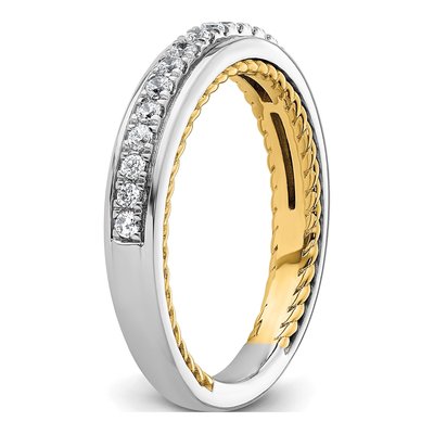 14K Two-Tone Gold 1/4 ct tw Diamond Wedding Band – view 7