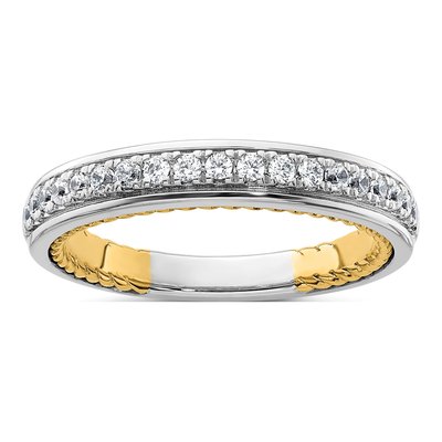 14K Two-Tone Gold 1/4 ct tw Diamond Wedding Band