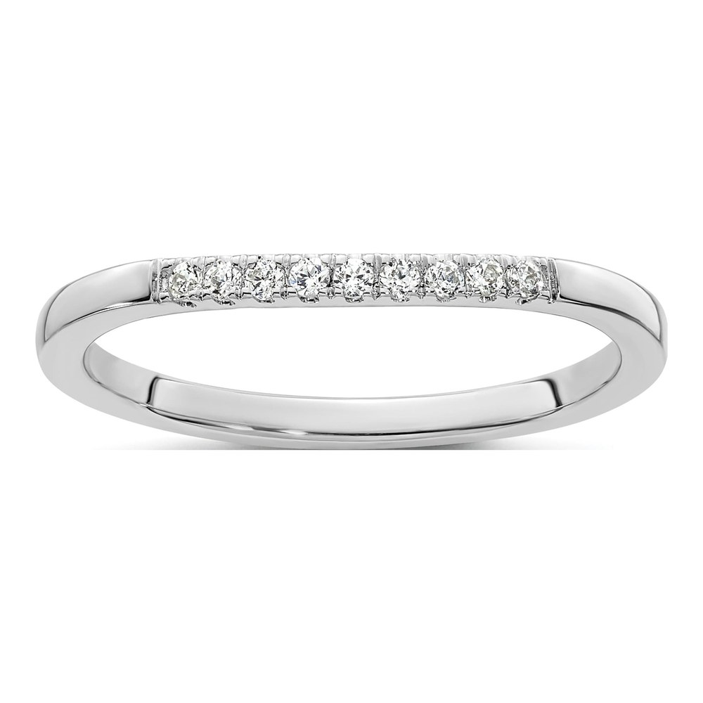 14K White Gold 1/10 ct tw Diamond Wedding Band
