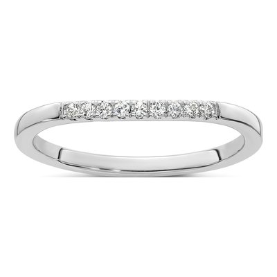 14K White Gold 1/10 ct tw Diamond Wedding Band