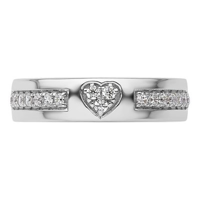 14K White Gold 0.26 ct tw Diamond Heart Wedding Band – view 5