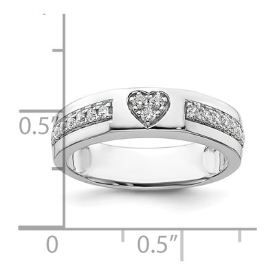 14K White Gold 0.26 ct tw Diamond Heart Wedding Band – view 8