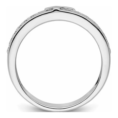 Men's 14K White Gold 1/4 ct tw Lab-Grown Diamond Cross Wedding Band – view 3