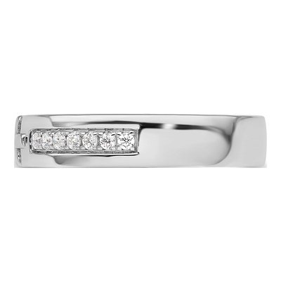 Men's 14K White Gold 1/4 ct tw Lab-Grown Diamond Cross Wedding Band – view 6