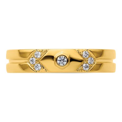 Men's 14K Yellow Gold 1/8 ct tw Diamond Wedding Band – view 5