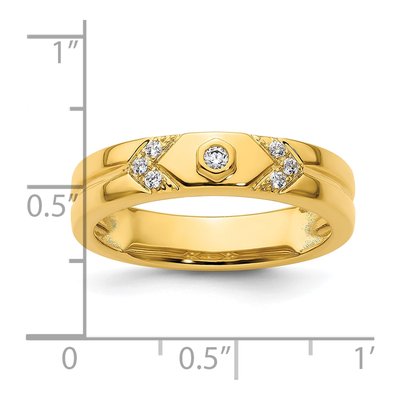 Men's 14K Yellow Gold 1/8 ct tw Diamond Wedding Band – view 8