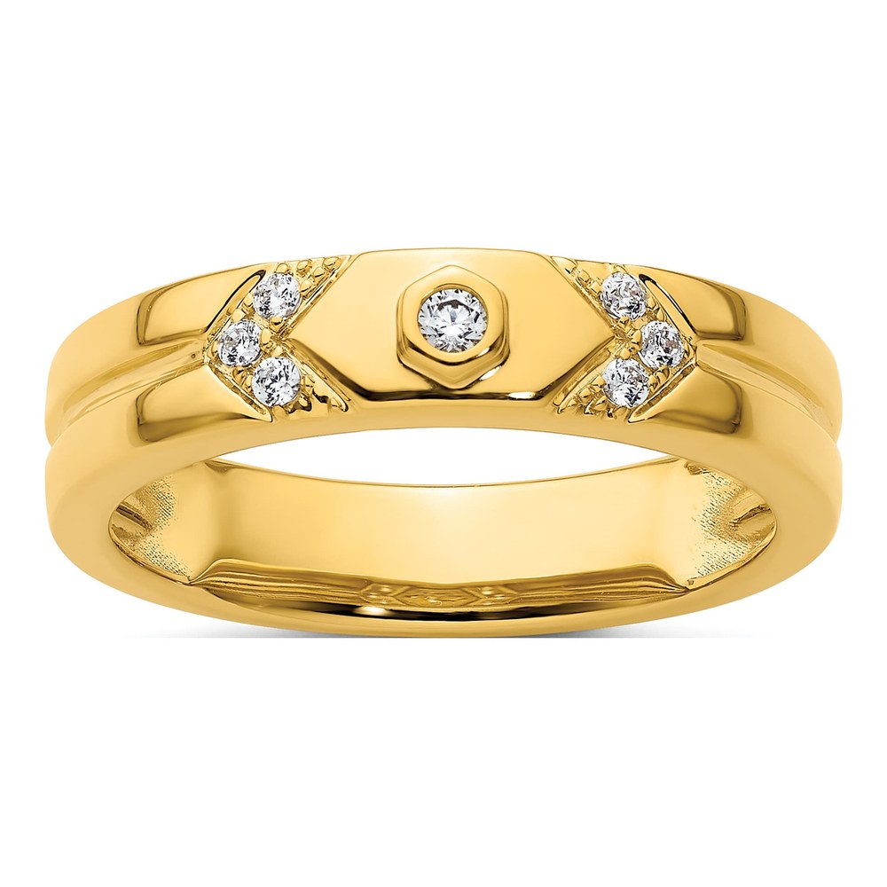 Men's 14K Yellow Gold 1/8 ct tw Diamond Wedding Band
