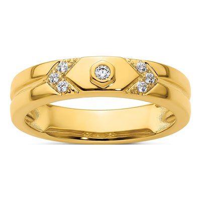 Men's 14K Yellow Gold 1/8 ct tw Diamond Wedding Band