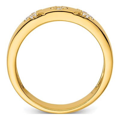 14K Yellow Gold 1/8 ct tw Diamond Hexagon Wedding Band – view 3