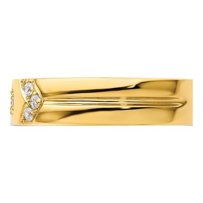 14K Yellow Gold 1/8 ct tw Diamond Hexagon Wedding Band – view 4