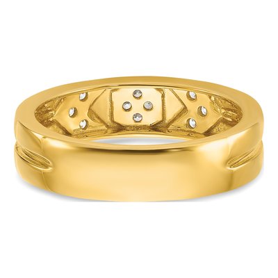 14K Yellow Gold 1/8 ct tw Diamond Hexagon Wedding Band – view 6