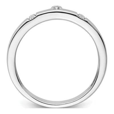 Men's 14K White Gold 0.08 ct tw Diamond Star of David Wedding Band – view 3