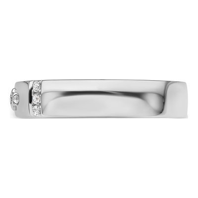 Men's 14K White Gold 0.08 ct tw Diamond Star of David Wedding Band – view 4