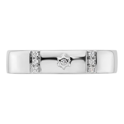 Men's 14K White Gold 0.08 ct tw Diamond Star of David Wedding Band – view 5