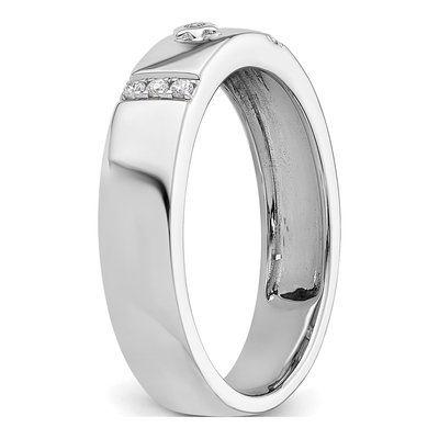 Men's 14K White Gold 0.08 ct tw Diamond Star of David Wedding Band – view 7