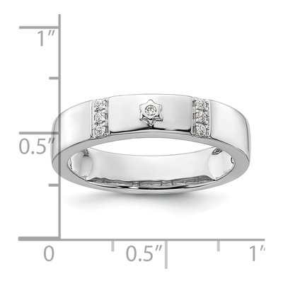 Men's 14K White Gold 0.08 ct tw Diamond Star of David Wedding Band – view 8