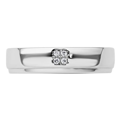 14K White Gold Diamond Wedding Band – view 5