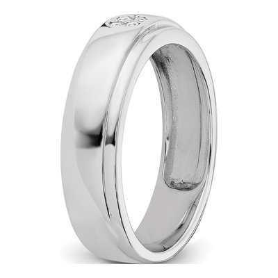 14K White Gold Diamond Wedding Band – view 7